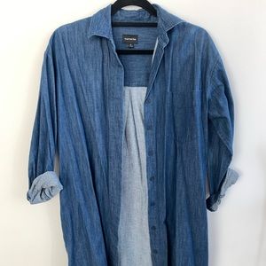 Women’s Frank & Oak Denim long button down oversized shirt jacket